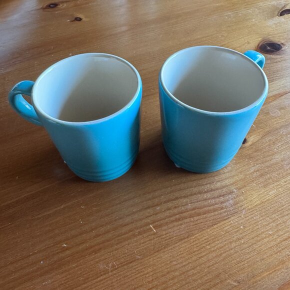 NWT Le Creuset Caribbean Blue 3 oz London Espresso Mugs - Set of Two - Picture 12 of 14